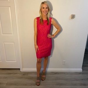 Adrianna Papell Pink Lace Dress